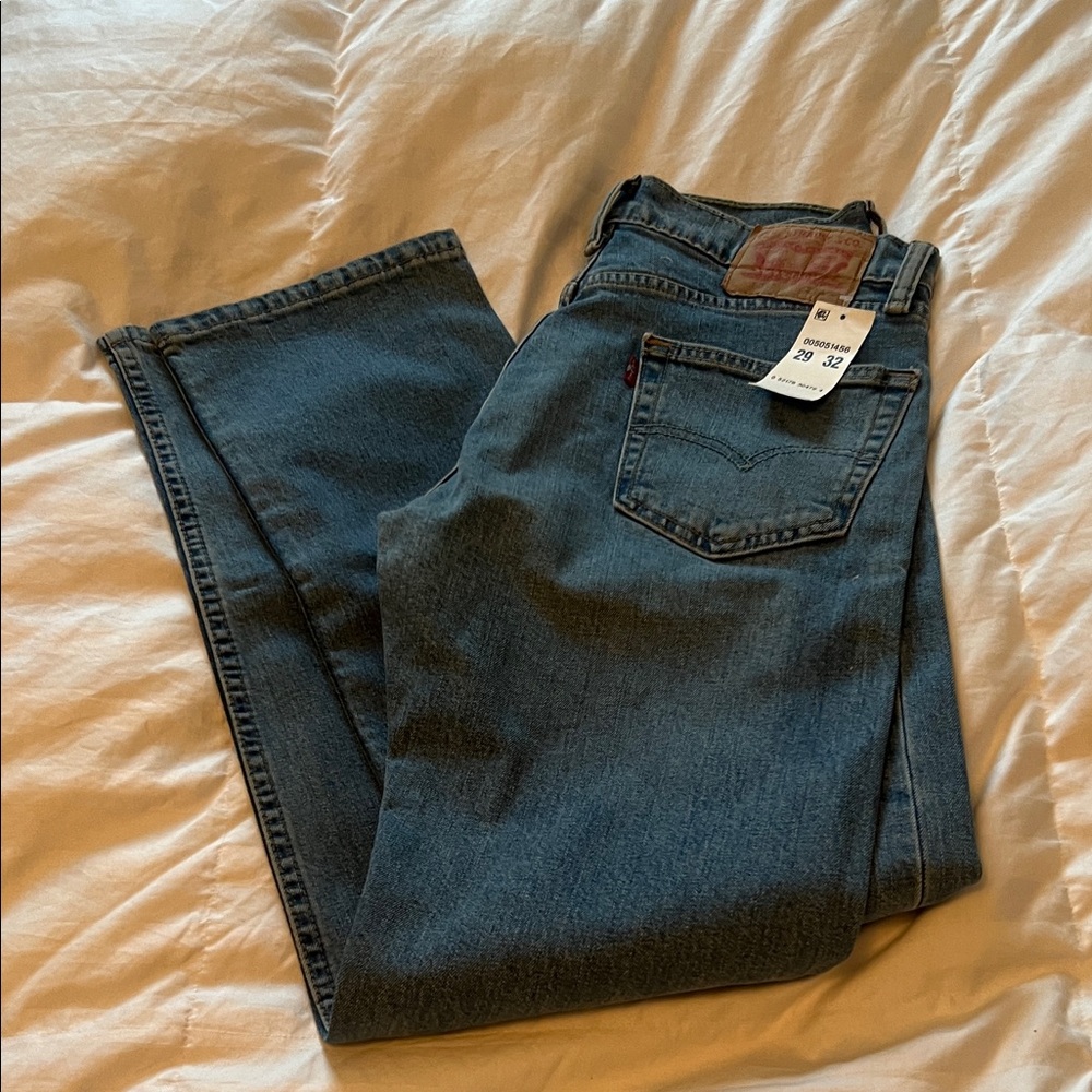 Levi's Dark Blue Straight-Leg Denim Jeans